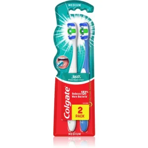 Colgate 360° Whole Mouth Clean medium toothbrushes 2 pc