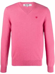 COMME DES GARCONS PLAY - Logo V Neck Sweater #357643
