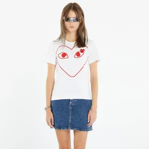 Comme des Garçons PLAY Heart Logo Short Sleeve Tee White #1558845