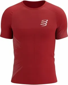 Compressport Performance SS Tshirt M High Risk Red/White L Running t-shirt with short sleeves