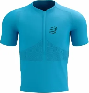 Compressport Trail Half-Zip Fitted SS Top M Hawaiian Ocean/Shaded Spruce S Running t-shirt with short sleeves