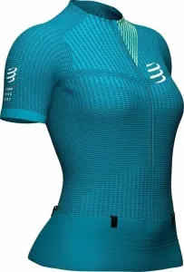 Compressport Trail Postural SS Top W Enamel/Paradise Green M Running t-shirt with short sleeves