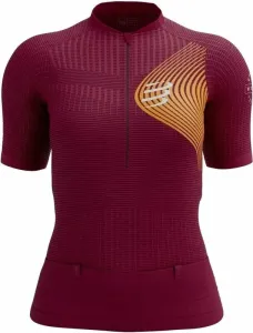 Compressport Trail Postural SS Top W Persian Red/Blazing Orange M Running t-shirt with short sleeves