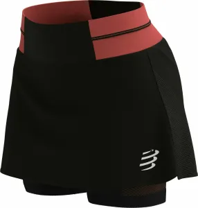 Compressport Performance Skirt Black/Coral L Running shorts