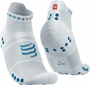 Compressport Pro Racing Socks v4.0 Run Low White/Fjord Blue T1