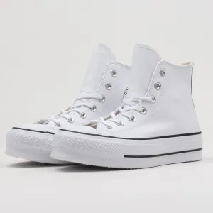 Converse Chuck Taylor All Star Lift Platform Leather Sneakers White #159369