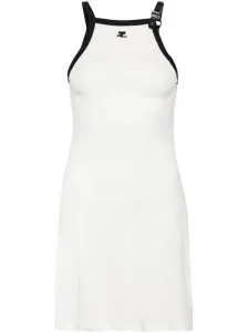COURRÈGES - Buckle Contrast Short Dress #1842260