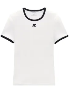 COURRÈGES - Ac Logo Contrast Cotton T-shirt