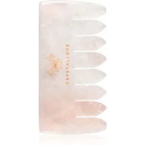 Crystallove Rose Quartz Comb massage tool for hair and body