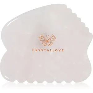 Crystallove Rose Quartz Contour Gua Sha massage tool for the face 1 pc