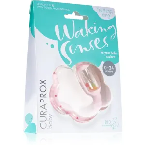 Curaprox Baby Waking Senses teething ring with massage brush and rattle 1 pc #256218