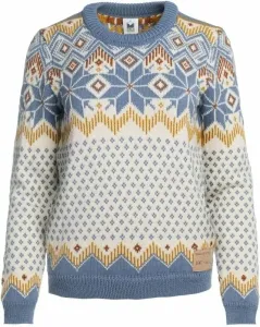 Dale of Norway Vilja Womens Knit Sweater Off White/Blue Shadow/Mustard S Jumper