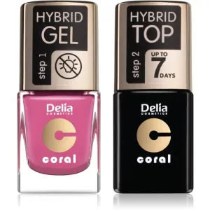 Delia Cosmetics Coral Nail Enamel Hybrid Gel set odstín 05 for women
