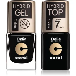 Delia Cosmetics Coral Nail Enamel Hybrid Gel set odstín 26 for women