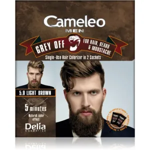 Delia Cosmetics Cameleo Men single-use dye for immediate coverage of grey shade 5.0 Light Brown 2 x 15 ml