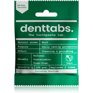 Denttabs Natural Toothpaste Tablets with Fluoride fluoride toothpaste in tablets Mint 125 tab
