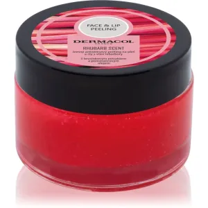Dermacol Face & Lip Peeling Rhubarb sugar scrub for lips and cheeks 50 ml