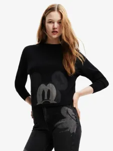 Desigual Mickey Patch Denim Sweater Black