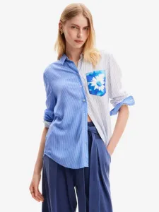 Desigual Flower Pocket Shirt Blue #1814623