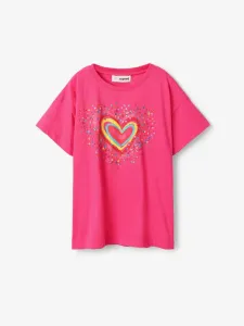 Desigual Heart Kids T-shirt Pink