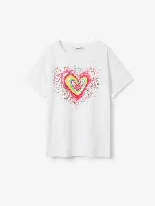 Desigual Heart Kids T-shirt White