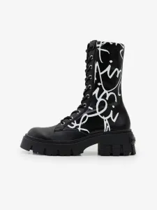 Desigual Base Stretch Lettering Tall boots Black