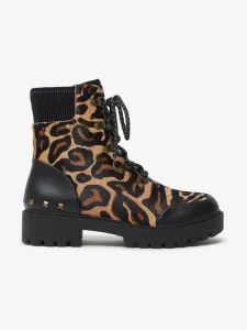 Desigual Biker Leopard Ankle boots Brown