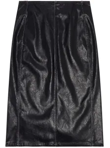DIESEL - Leather Effect Midi Skirt