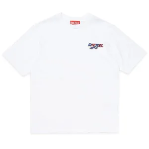 Diesel Tjustwaves Logo Print T-shirt White 10Y Bianco