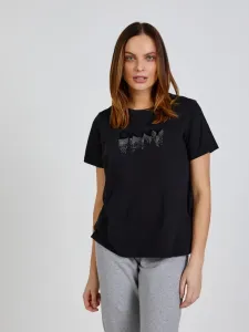 DKNY Embellished Drip T-shirt Black
