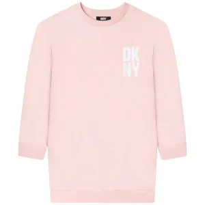 Dkny Girls Sweater Dress Pink 12Y