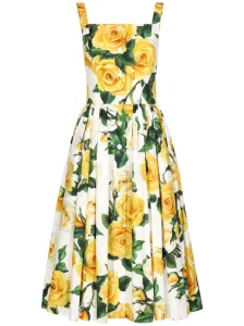DOLCE & GABBANA - Flower Print Cotton Midi Dress #1818450