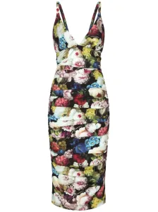DOLCE & GABBANA - Flower Print Silk Midi Dress