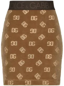 DOLCE & GABBANA - Allover Logo Cotton Mini Skirt