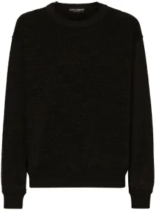 DOLCE & GABBANA - Terry Cloth Sweatshirt With Logoed Plaque #1624563
