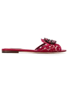 DOLCE & GABBANA - Crystal Lace Flat Sandals #1633210