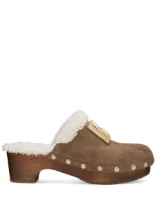 DOLCE & GABBANA - Suede And Faux Fur Clog