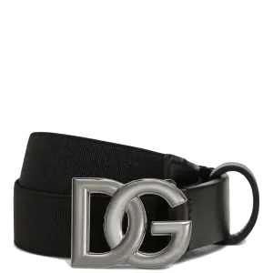 Dolce & Gabbana Boys Logo Buckle Belt Black L