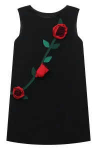 Dolce & Gabbana Girls Rose Dress 2Y Black