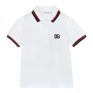 Dolce & Gabbana Baby Boys Logo Cotton Polo White 12/18m