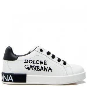 Dolce & Gabbana Boys Graphic Logo Print Trainer White Eu30
