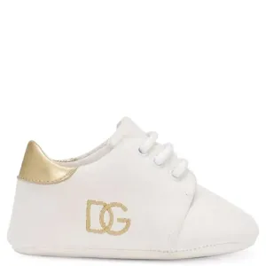 Dolce & Gabbana Unisex Baby Suede Logo Trainers White Eu17