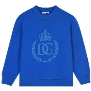 Dolce & Gabbana Boys Cotton Logo Sweater Blue 2Y