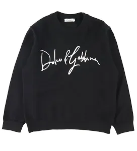 Dolce & Gabbana Wool Sweater With Logo Black 10Y