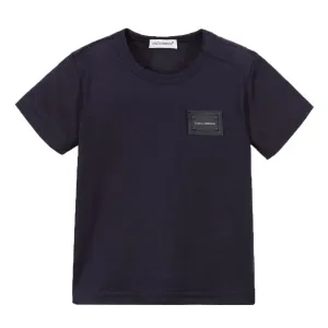 Dolce & Gabbana Baby Boys Badge Logo T-shirt Navy 24/30m