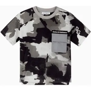 Dolce & Gabbana Baby Boys Camouflage Pocket T-shirt Grey 12/18m