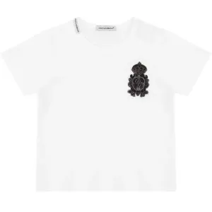Dolce & Gabbana Baby Boys Crest Logo T-shirt White 9/12m