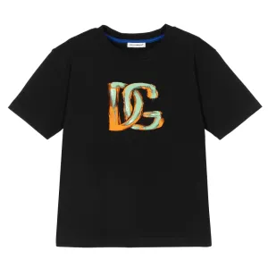 Dolce & Gabbana Boys Cotton Logo T-shirt Black 10Y #679333