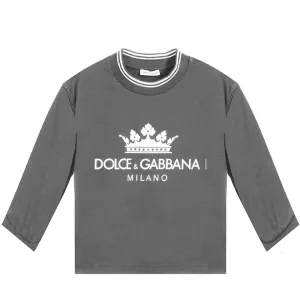 Dolce & Gabbana Boys Crown T-shirt Grey 10Y