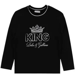 Dolce & Gabbana Boys King T-shirt Black 6Y